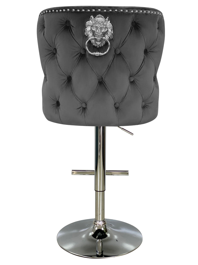 Viviana Grey Velvet Bar Stool