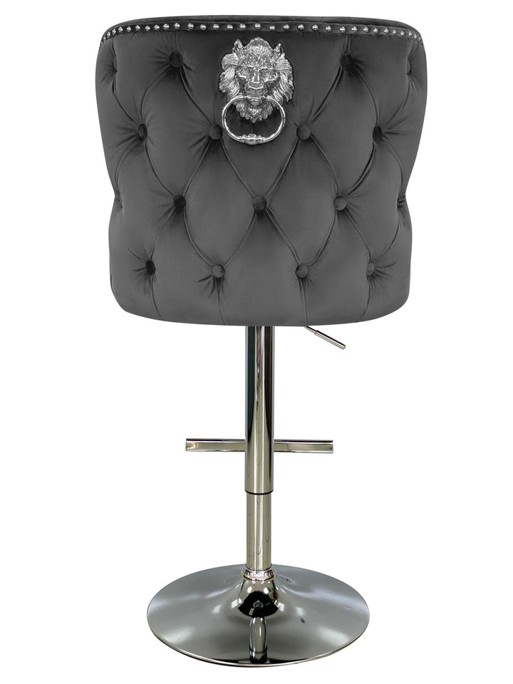 Viviana Grey Velvet Bar Stool