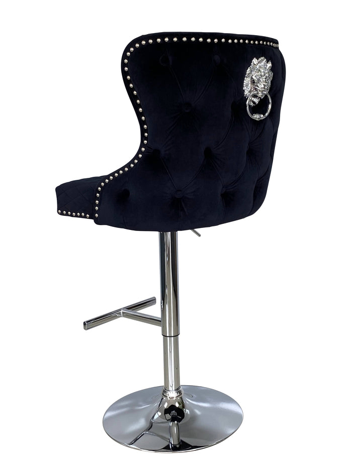 Viviana Black Velvet Bar Stool