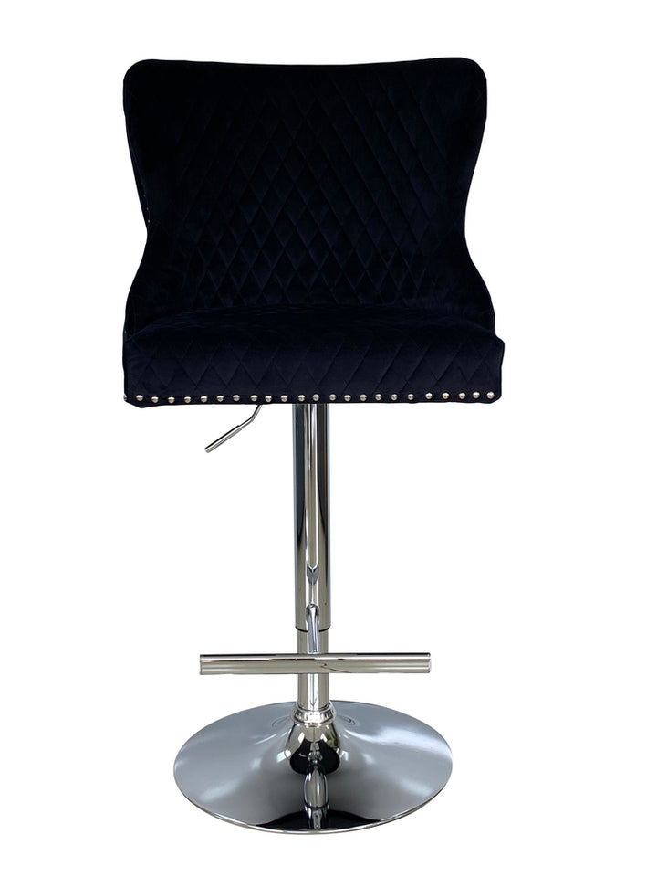 Viviana Black Velvet Bar Stool