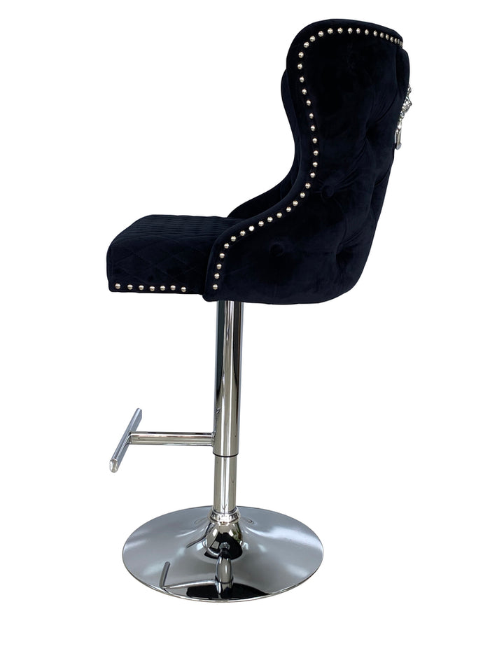Viviana Black Velvet Bar Stool