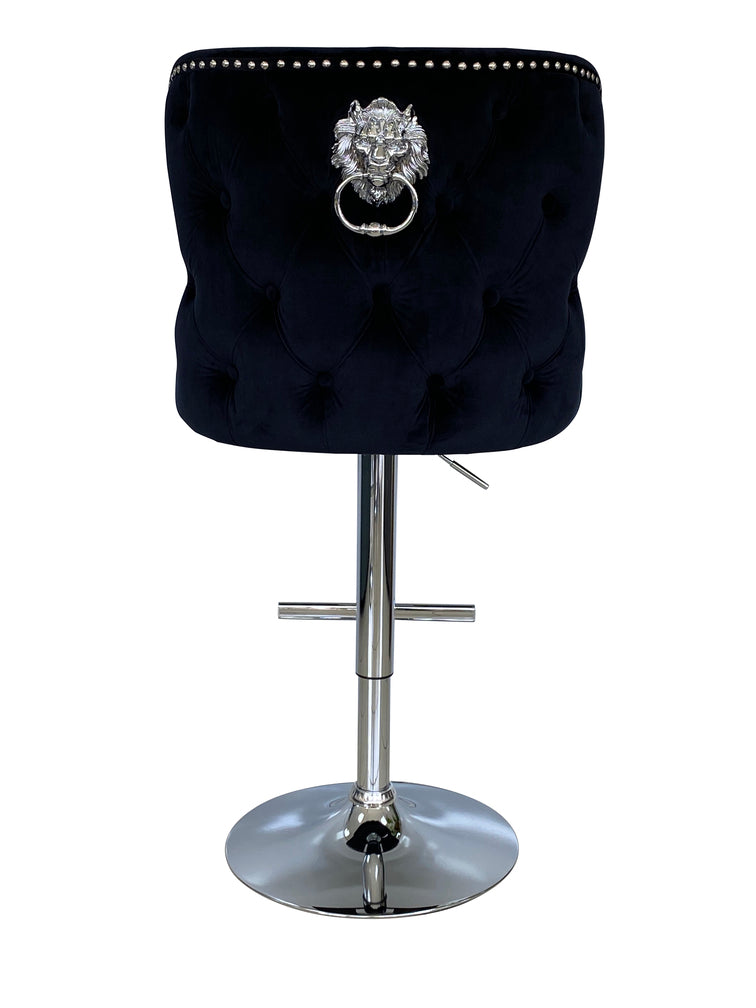 Viviana Black Velvet Bar Stool