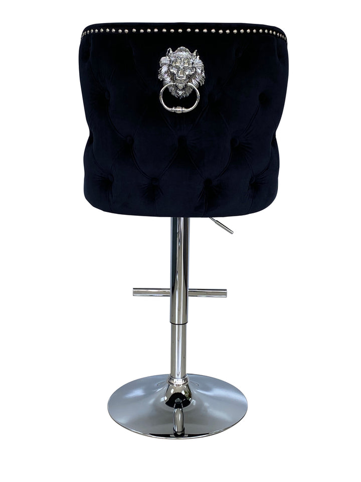 Viviana Black Velvet Bar Stool