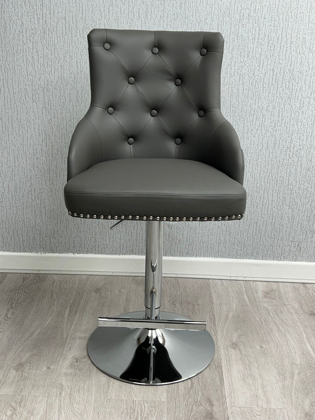 Marlowe Hudson Grey PU Bar Stool