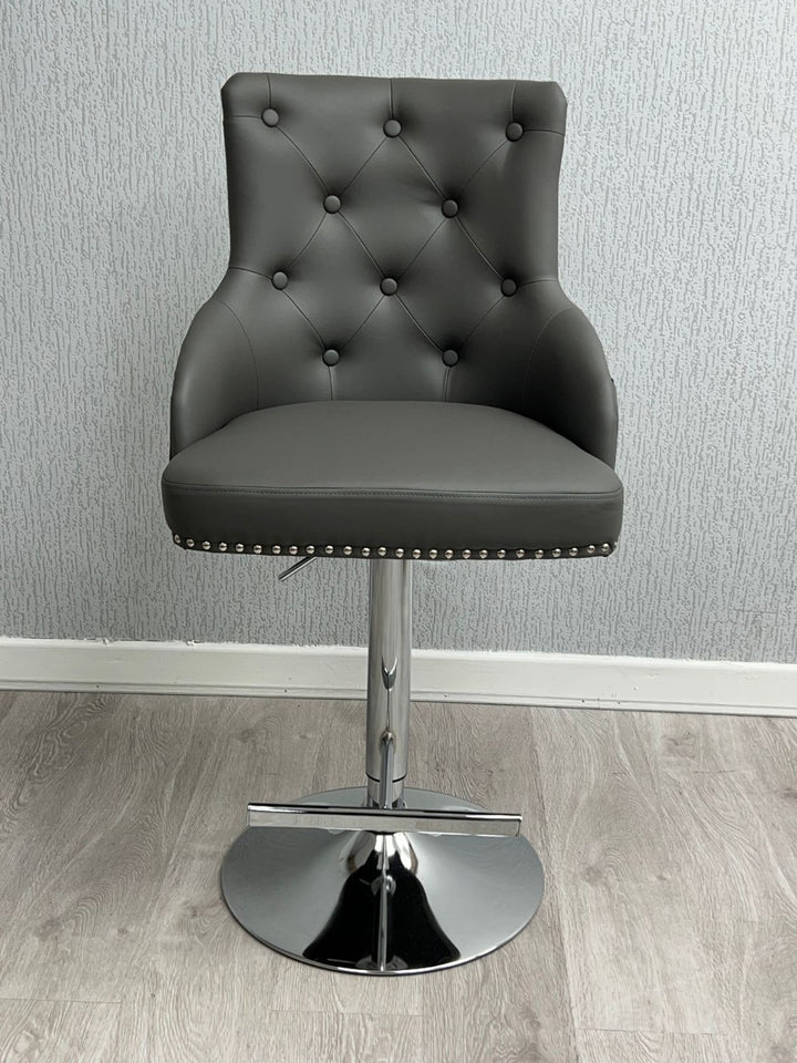Marlowe Hudson Grey PU Bar Stool