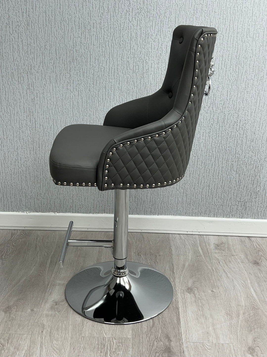 Marlowe Hudson Grey PU Bar Stool