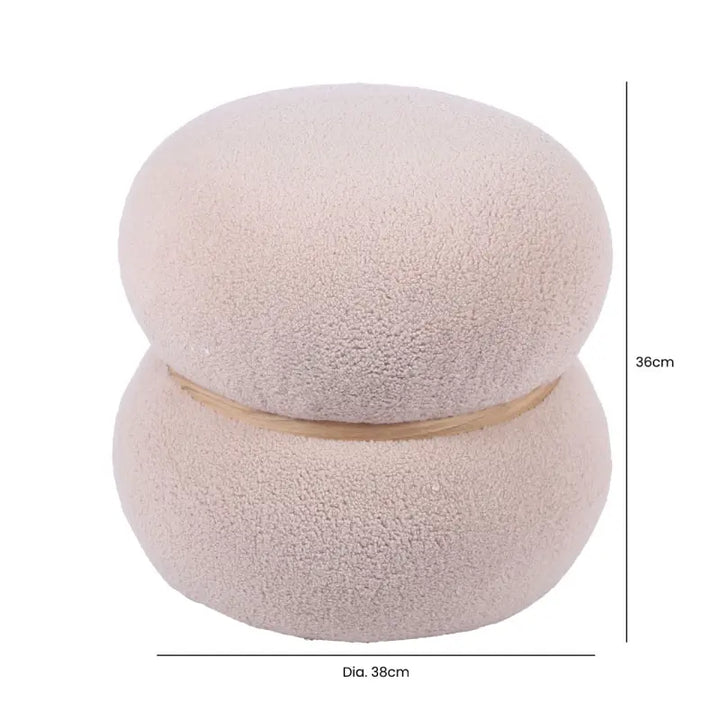 Beige Bouclé Ottoman Lina Home