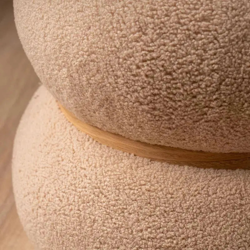 Beige Bouclé Ottoman Lina Home