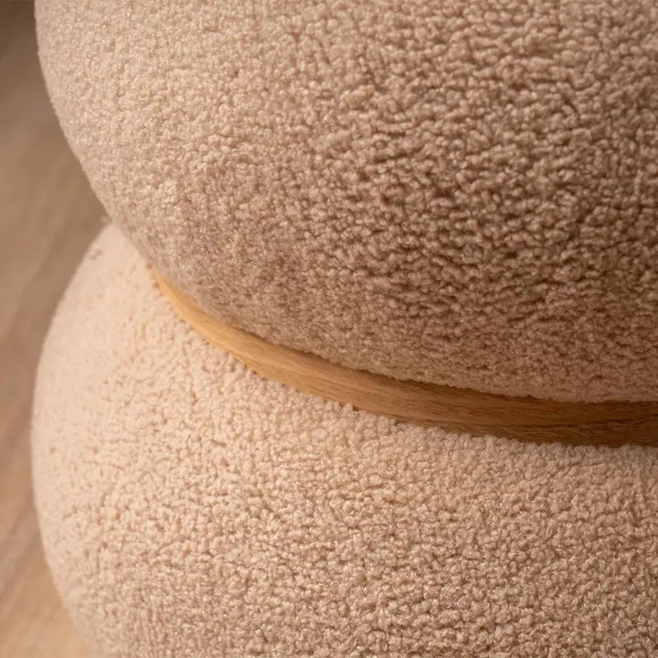 Beige Bouclé Ottoman Lina Home