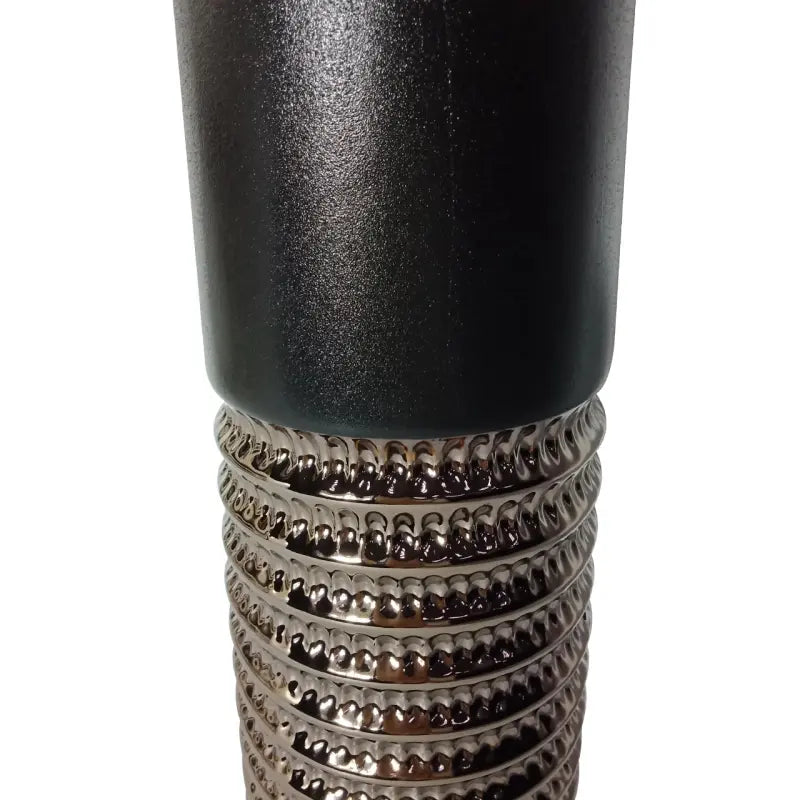 Black and Textured Bronze Ceramic 60cm Floor Vase Lina Home