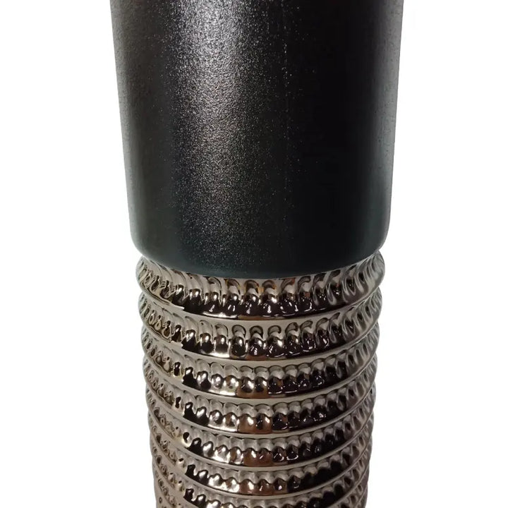 Black and Textured Bronze Ceramic 60cm Floor Vase Lina Home