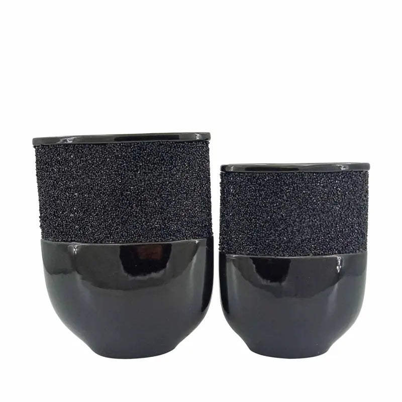 Black Glitz And Glaze Vase Lina Home