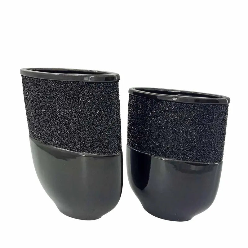 Black Glitz And Glaze Vase Lina Home