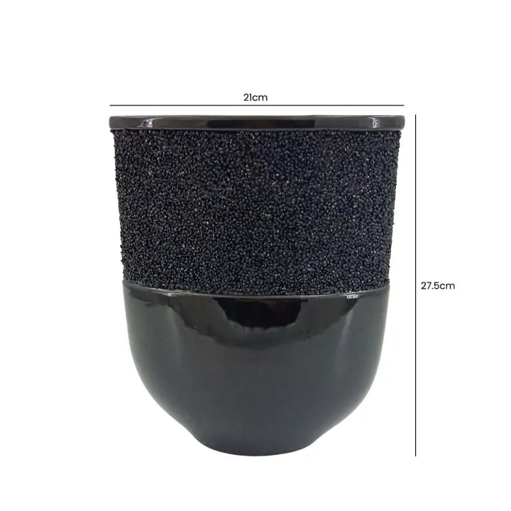 Black Glitz And Glaze Vase Lina Home