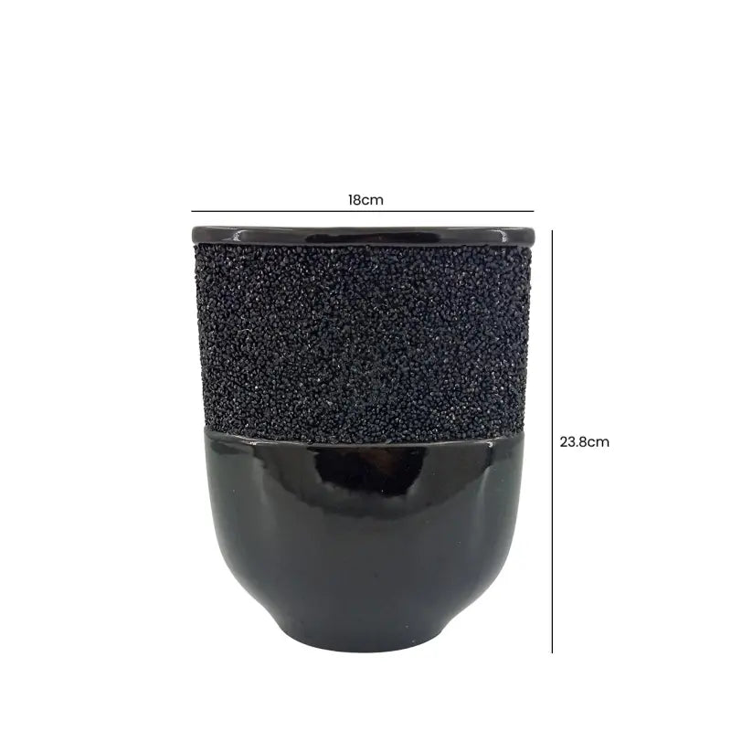 Black Glitz And Glaze Vase Lina Home