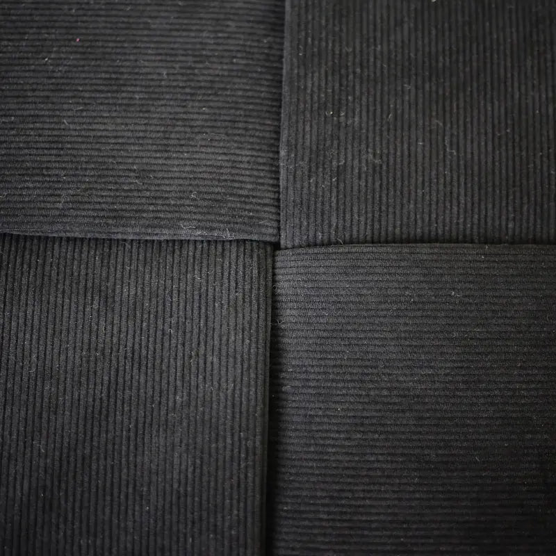 Black Velvet Square Woven Ottoman Lina Home