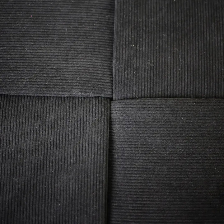Black Velvet Square Woven Ottoman Lina Home