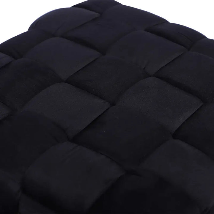 Black Velvet Woven Ottoman Lina Home