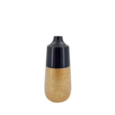 Black and Gold Textured Vase Lina Home