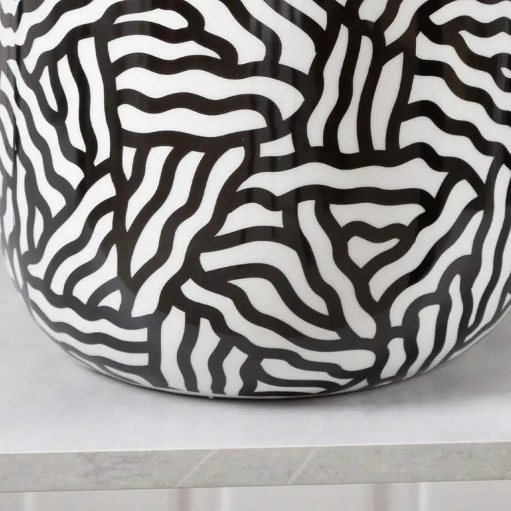Black and White Ginger Jar Lina Home