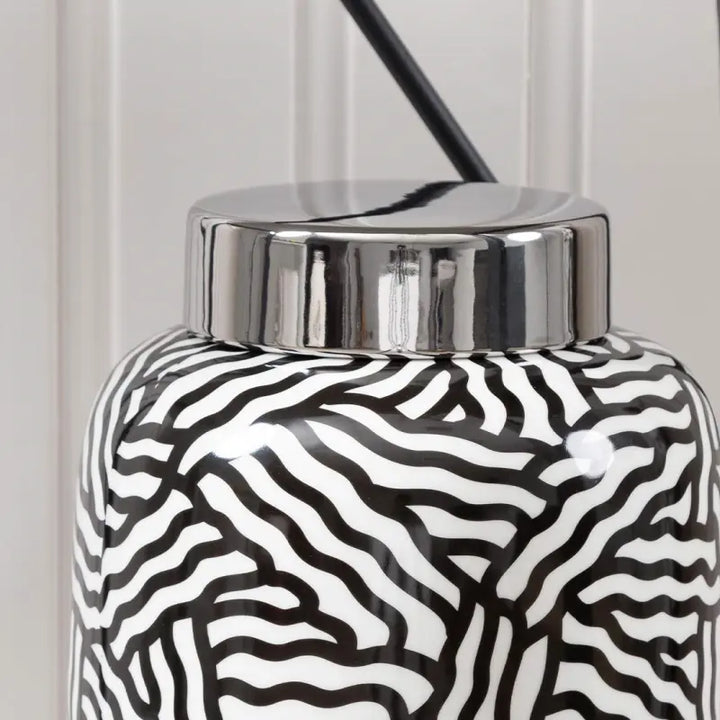 Black and White Ginger Jar Lina Home