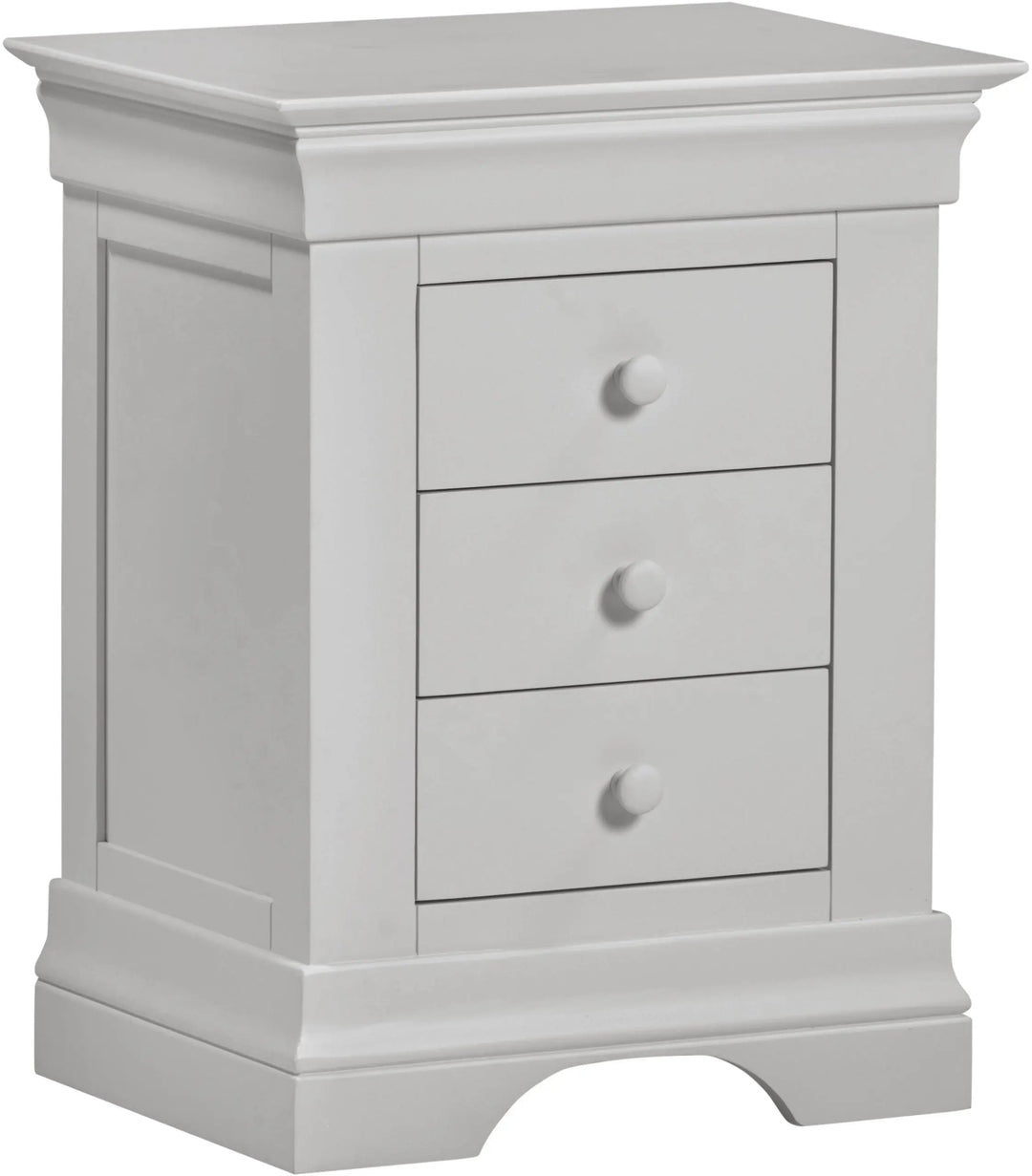 Bordova 3 Drawer Bedside in Pebble Grey Seconique Furniture