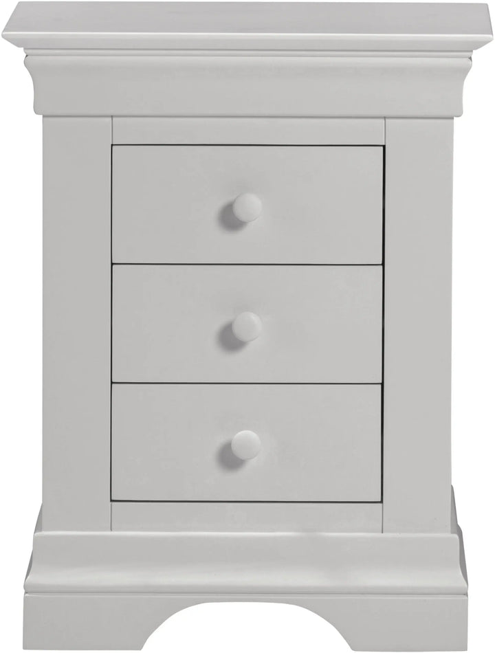 Bordova 3 Drawer Bedside in Pebble Grey Seconique Furniture
