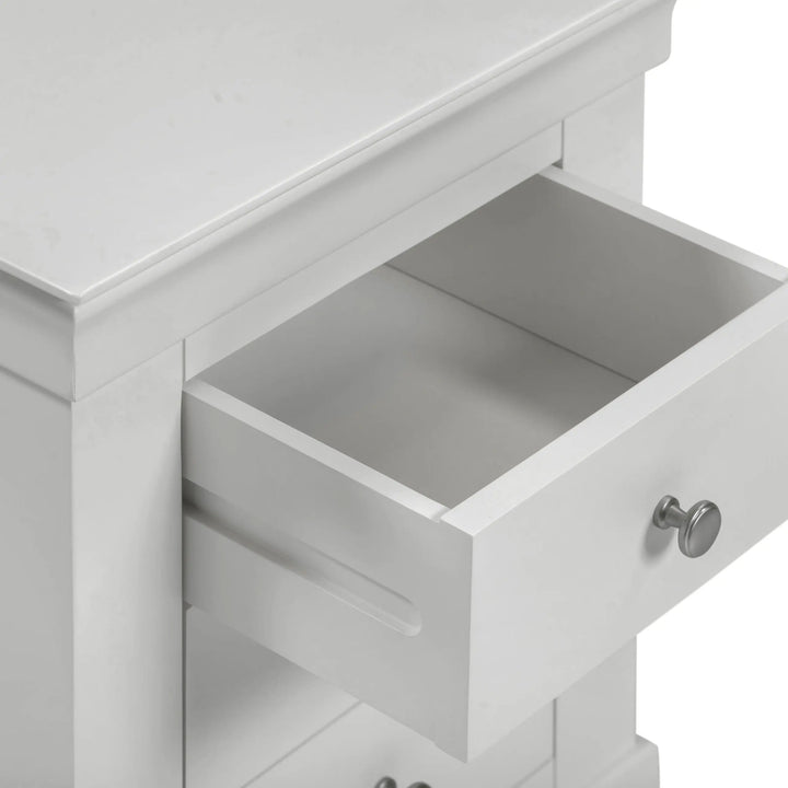 Bordova 3 Drawer Bedside in Pebble Grey Seconique Furniture