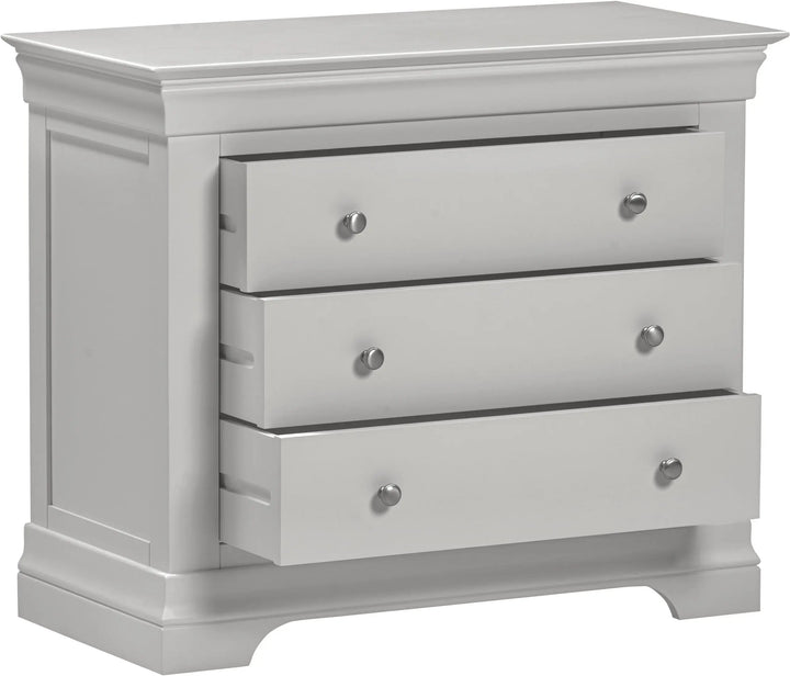 Bordova 3 Drawer Chest in Pebble Grey Seconique Furniture