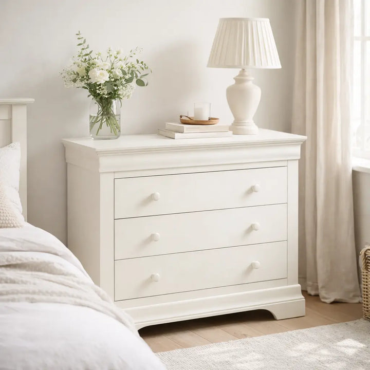 Bordova 3 Drawer Chest in Ivory Seconique Furniture