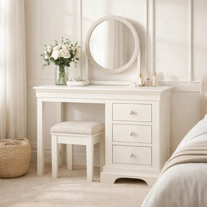 Bordova 3 Drawer Dressing Table in Ivory Seconique Furniture