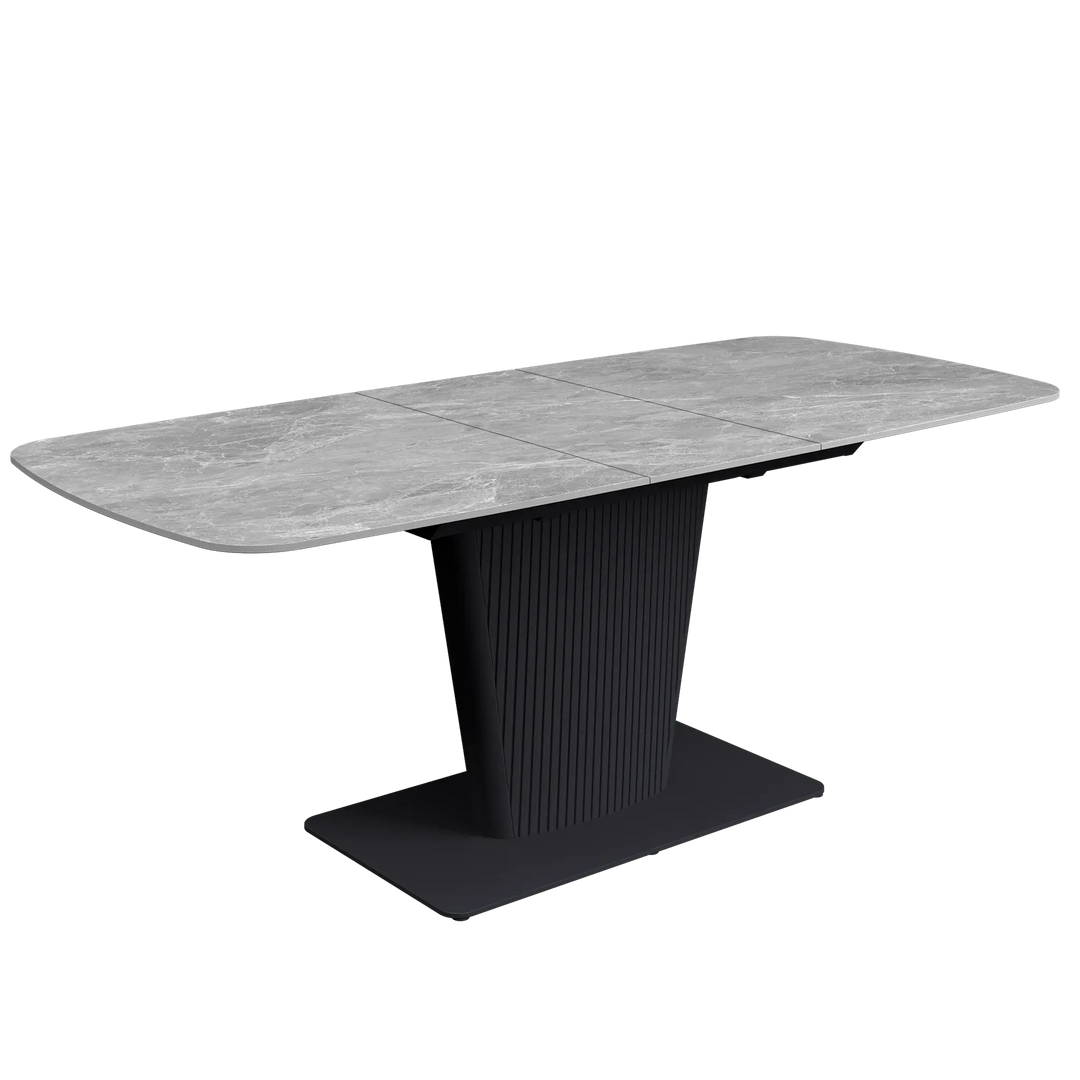 Estello 160-200cm Light Grey Ceramic Extending Dining Table Torelli
