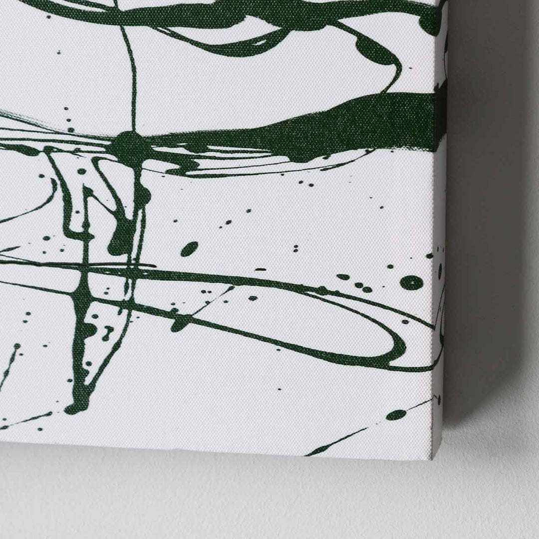 Green & White Abstract Canvas Wall Art – 80x80 cm Lina Home