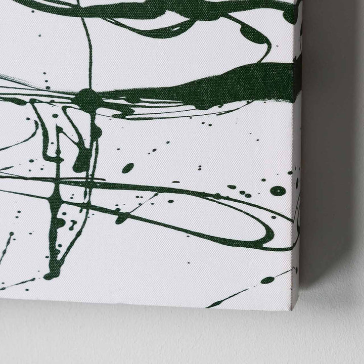 Green & White Abstract Canvas Wall Art – 80x80 cm Lina Home