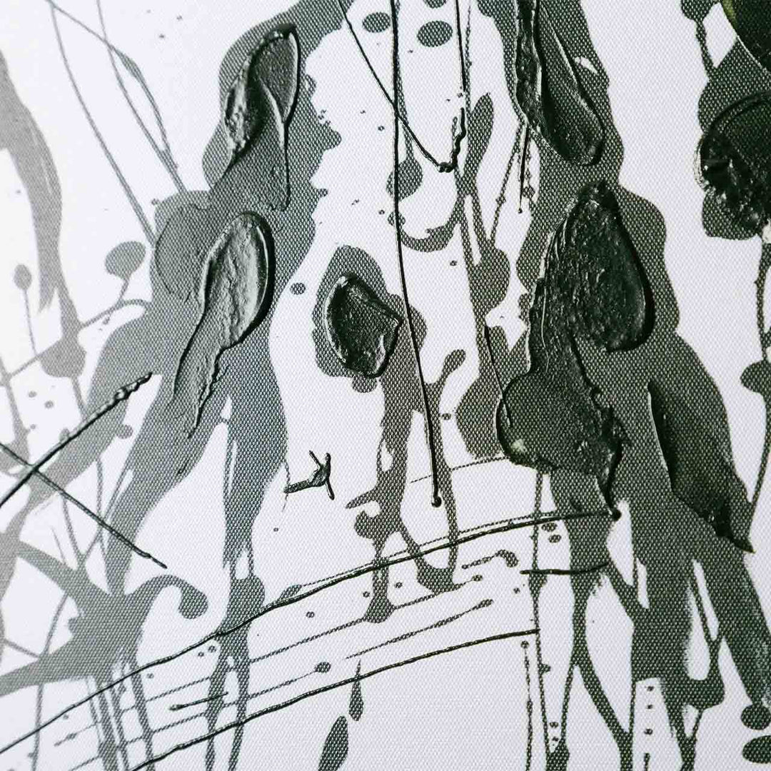 Green & White Abstract Canvas Wall Art – 80x80 cm Lina Home