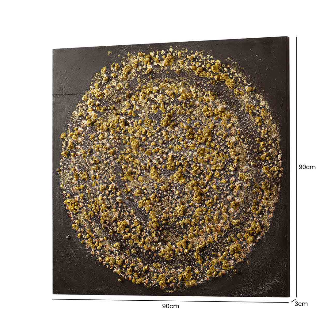 Black and Gold Spiral Abstract Canvas Wall Art Lina Home