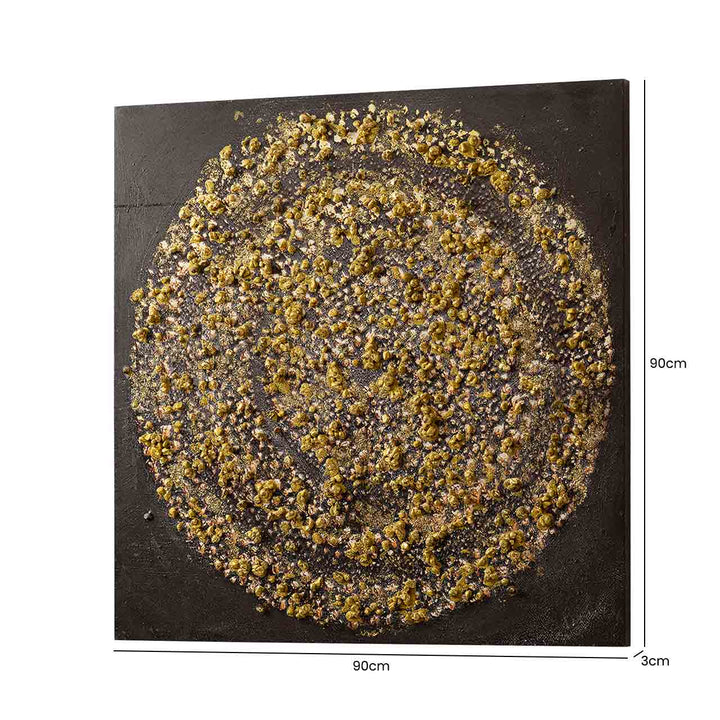 Black and Gold Spiral Abstract Canvas Wall Art Lina Home