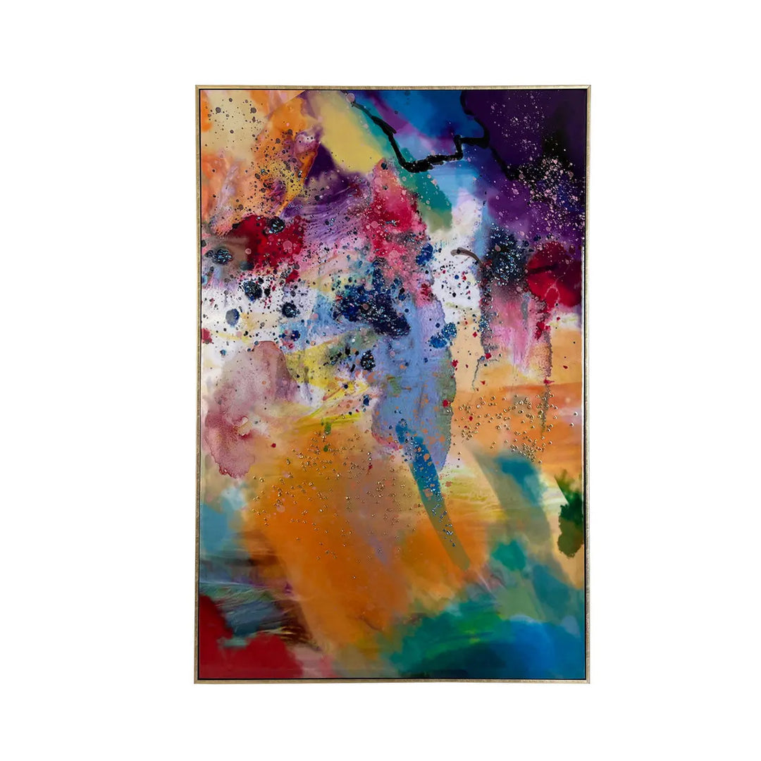 Framed Multicoloured Abstract Canvas Wall Art Lina Home