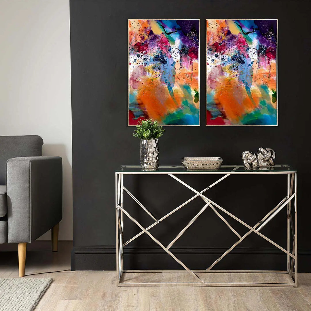 Framed Multicoloured Abstract Canvas Wall Art Lina Home