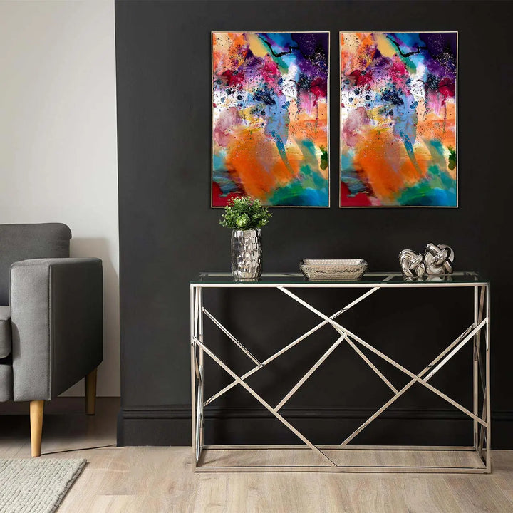 Framed Multicoloured Abstract Canvas Wall Art Lina Home