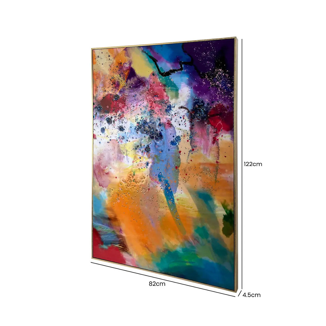 Framed Multicoloured Abstract Canvas Wall Art Lina Home