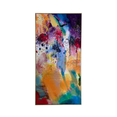 Framed Multicolored Abstract Canvas - 72x142 cm Lina Home