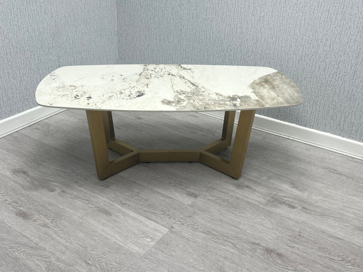 Stratford Oval Ceramic Gold Coffee Table