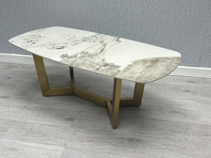 Stratford Oval Ceramic Gold Coffee Table