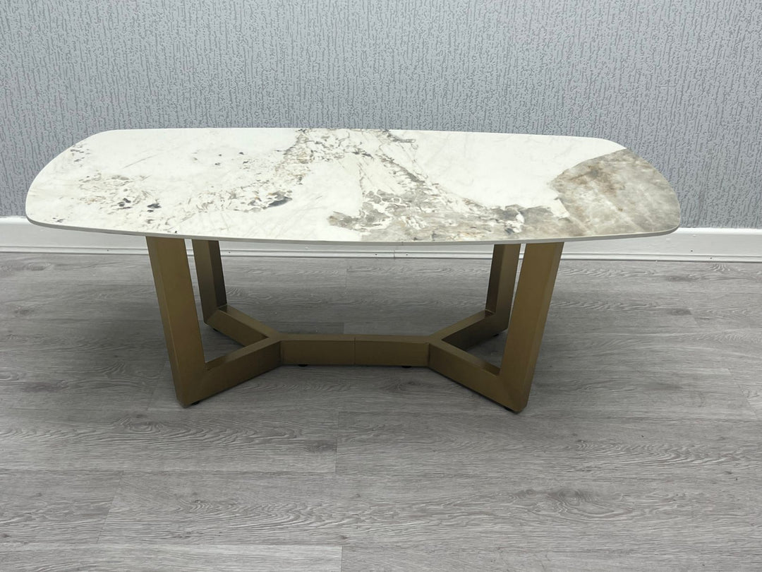 Stratford Oval Ceramic Gold Coffee Table