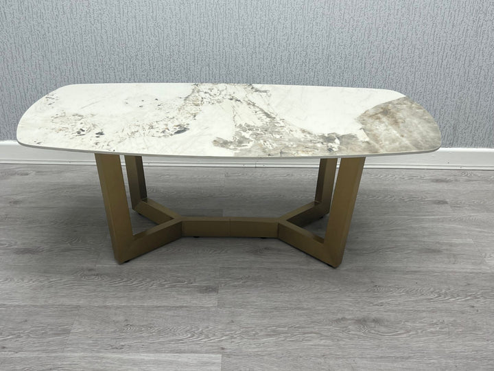 Stratford Oval Ceramic Gold Coffee Table