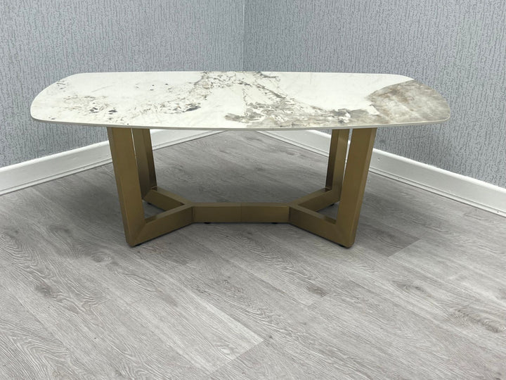 Stratford Oval Ceramic Gold Coffee Table