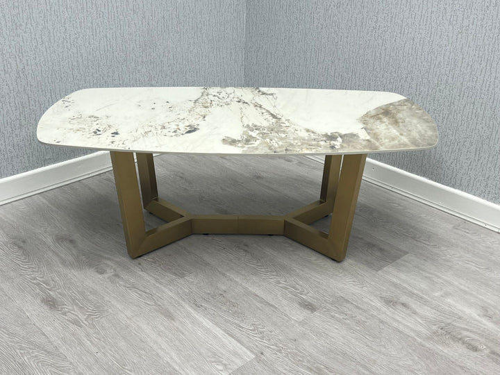 Stratford Oval Ceramic Gold Coffee Table