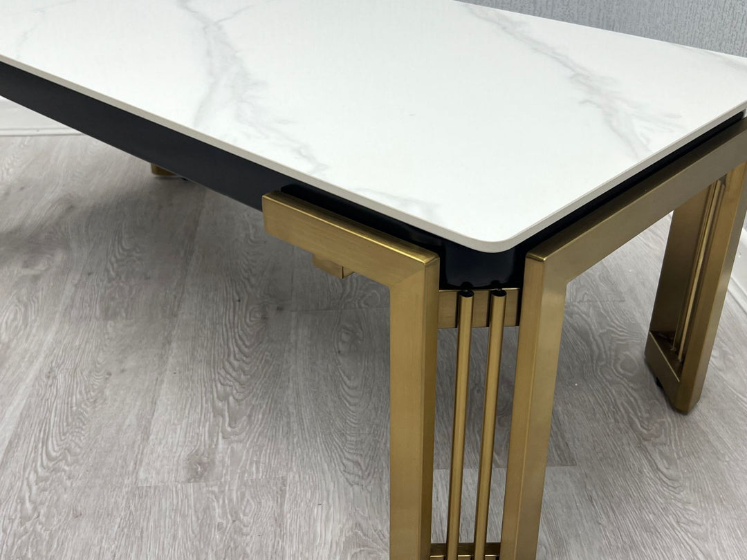 Stratford Rectangle Ceramic Gold Coffee Table