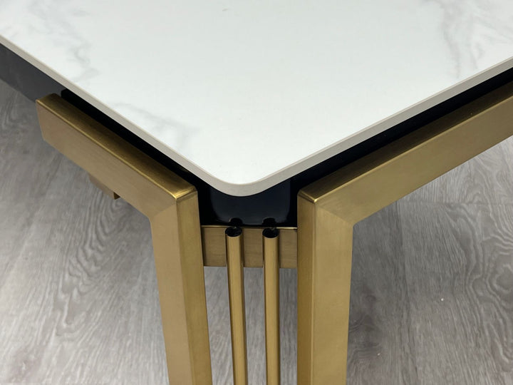 Stratford Rectangle Ceramic Gold Coffee Table